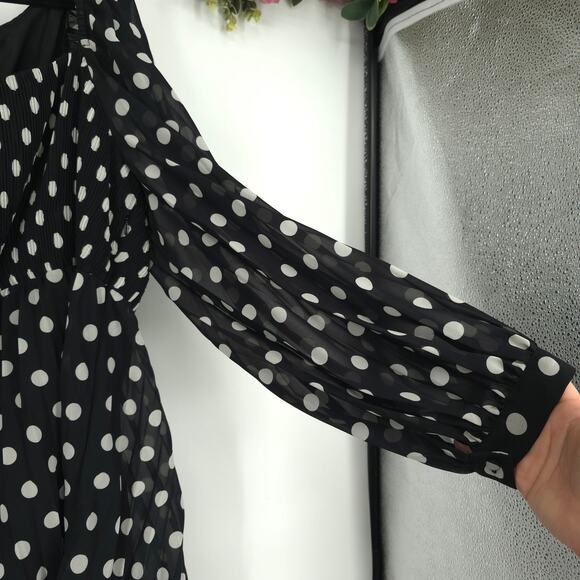 ASOS Curve Design Long Sleeve Polka Dot Dress Size 18 NWT - Picture 9 of 15
